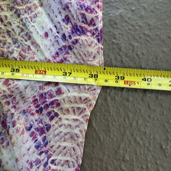 MARCIANO Kaftan Maxi Dress Size M L Orange Yellow Snake Print Boho Summer Beach - Picture 10 of 12